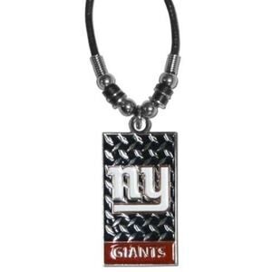 NFL Giants Licensed Diamond Plate Rope Necklace, 20-Inch Ne York Football